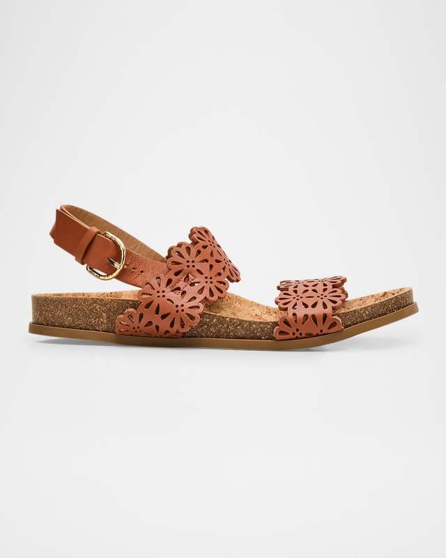 Calliope Eyelet Leather Dual-Band Sandals